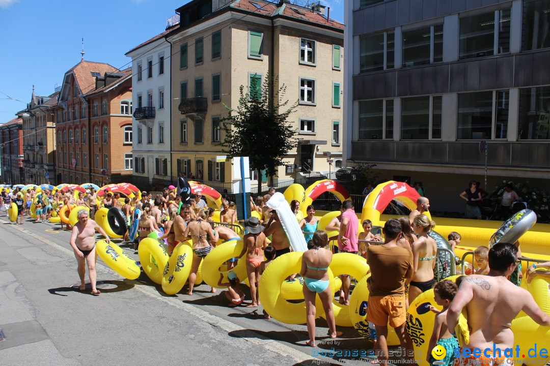 Slide my City - Wasserrutsche: St. Gallen in der Schweiz, 30.07.2016