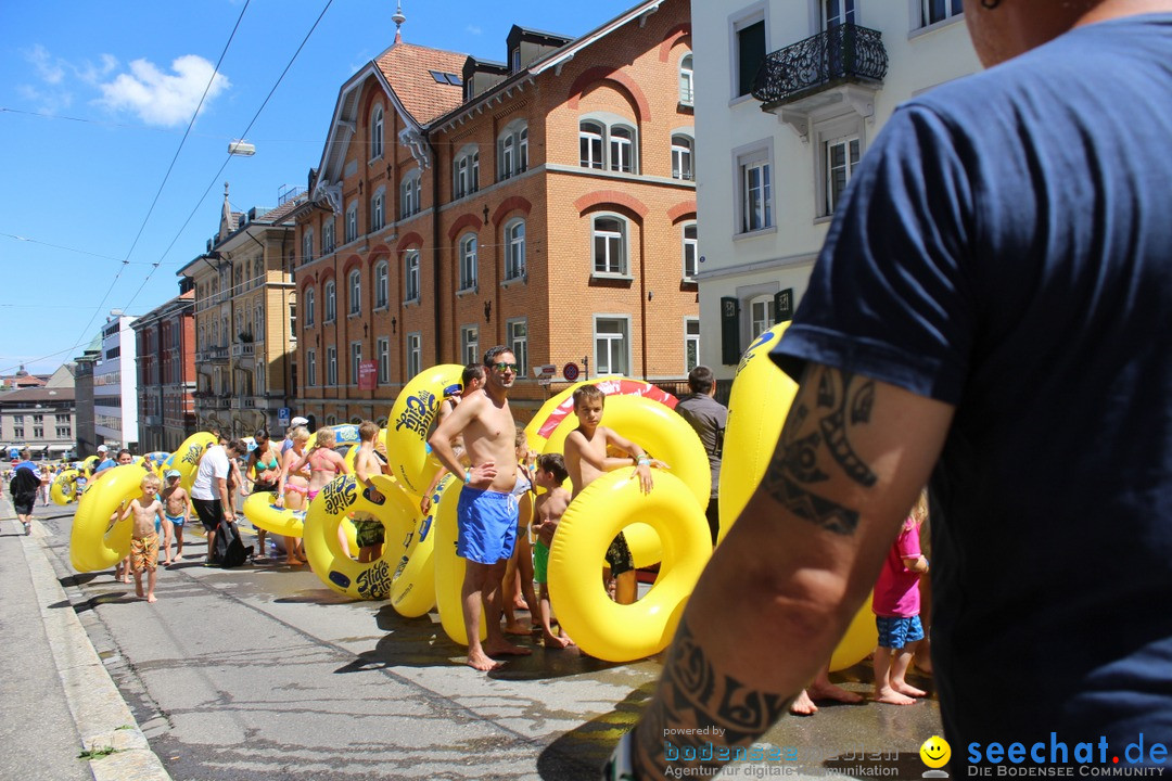 Slide my City - Wasserrutsche: St. Gallen in der Schweiz, 30.07.2016