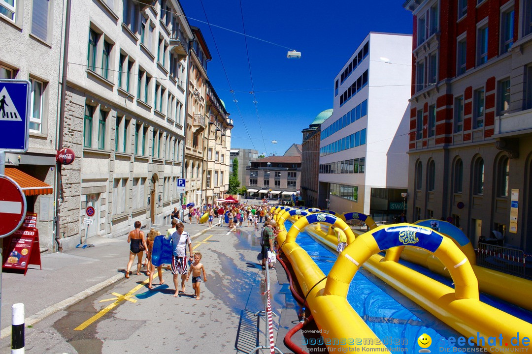 Slide my City - Wasserrutsche: St. Gallen in der Schweiz, 30.07.2016