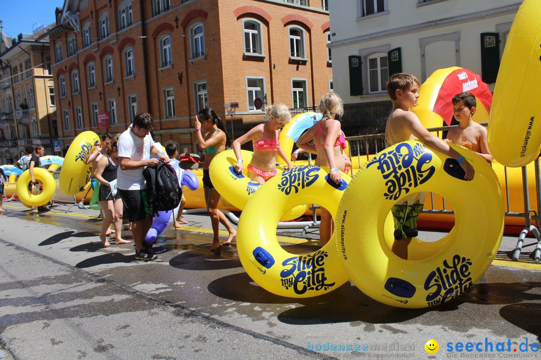 Slide my City - Wasserrutsche: St. Gallen in der Schweiz, 30.07.2016