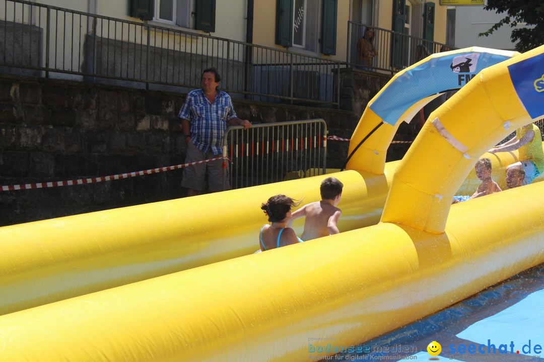 Slide my City - Wasserrutsche: St. Gallen in der Schweiz, 30.07.2016