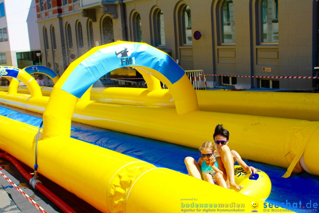 Slide my City - Wasserrutsche: St. Gallen in der Schweiz, 30.07.2016