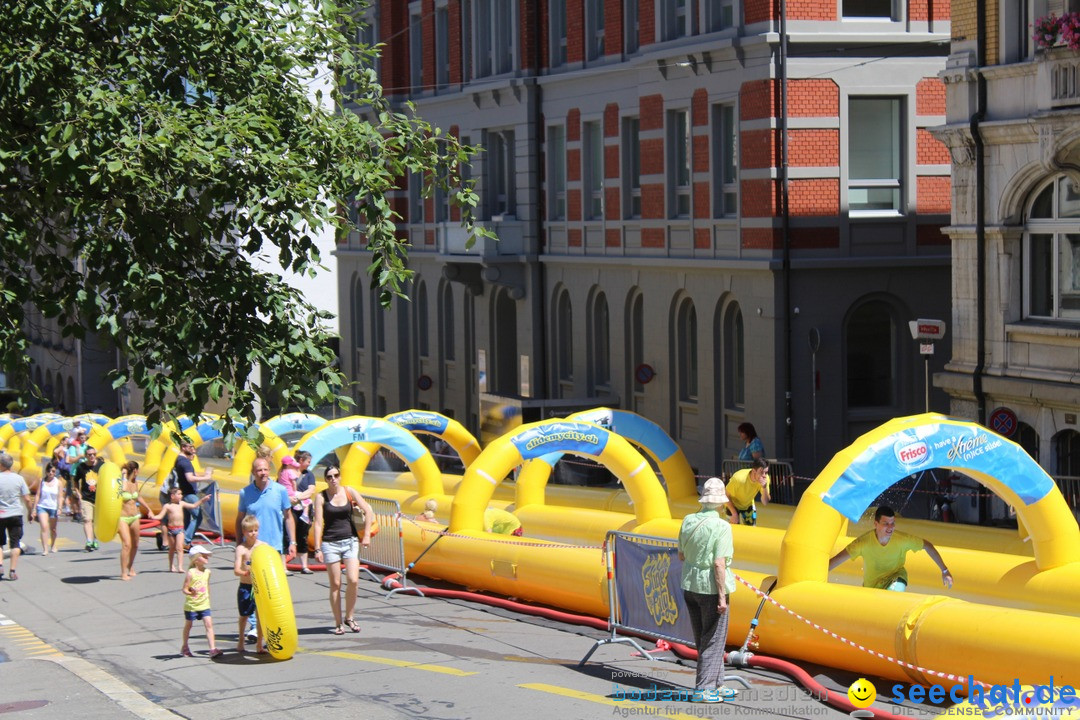 Slide my City - Wasserrutsche: St. Gallen in der Schweiz, 30.07.2016