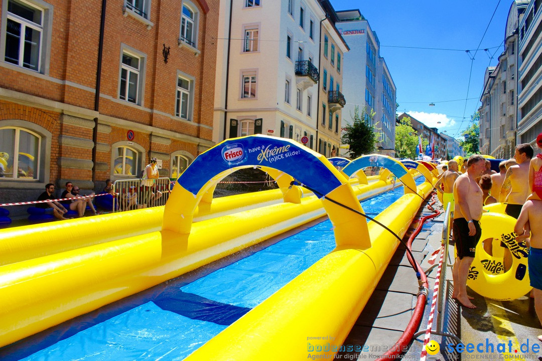 Slide my City - Wasserrutsche: St. Gallen in der Schweiz, 30.07.2016