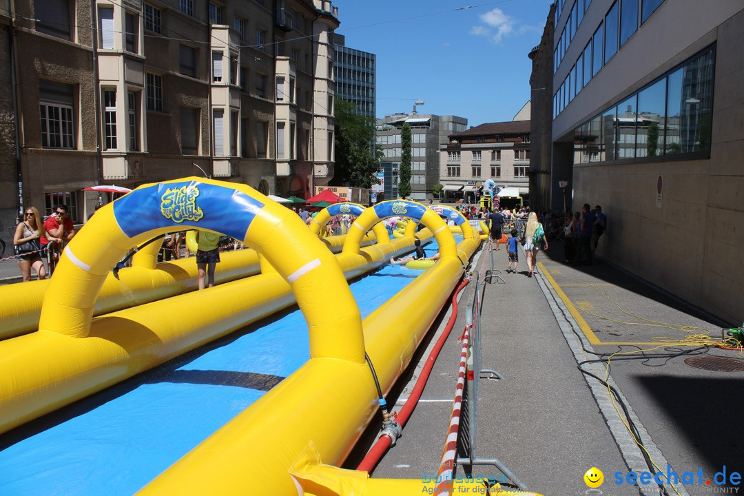 Slide my City - Wasserrutsche: St. Gallen in der Schweiz, 30.07.2016