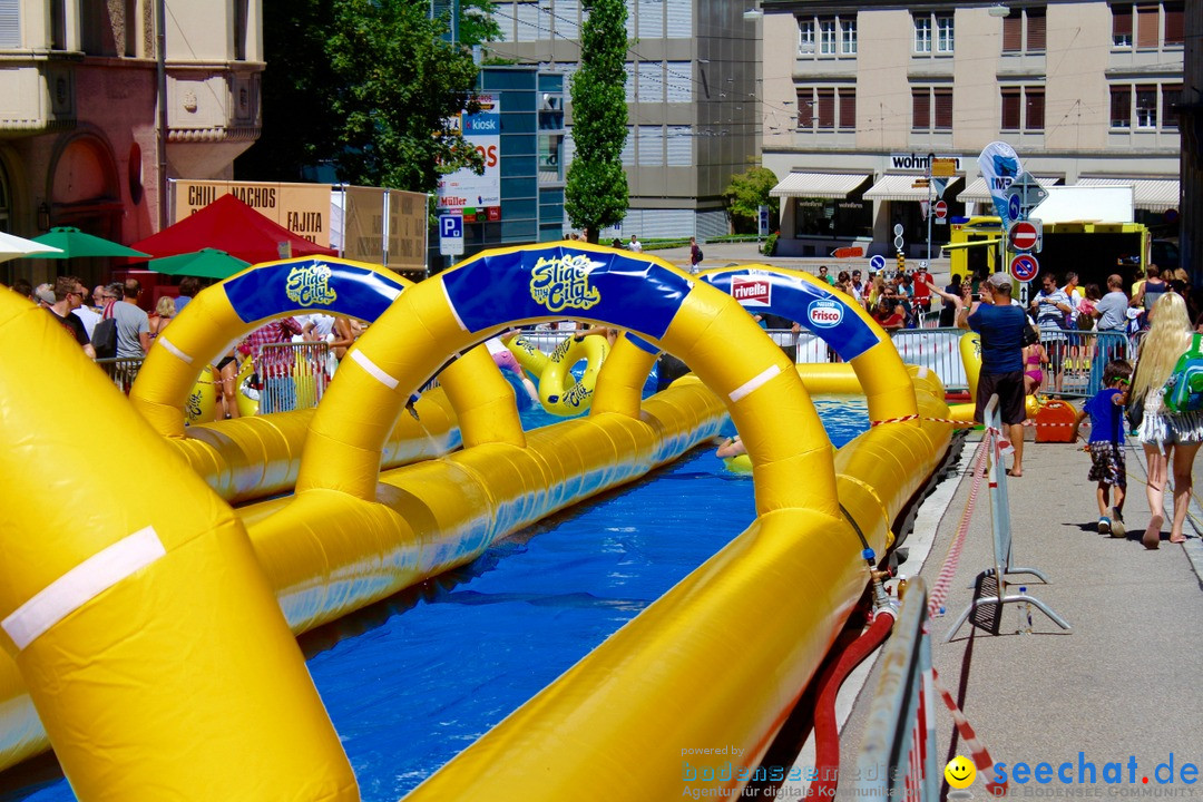 Slide my City - Wasserrutsche: St. Gallen in der Schweiz, 30.07.2016