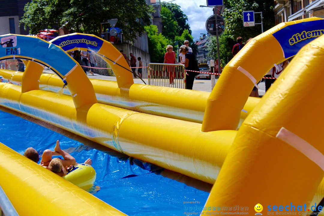 Slide my City - Wasserrutsche: St. Gallen in der Schweiz, 30.07.2016