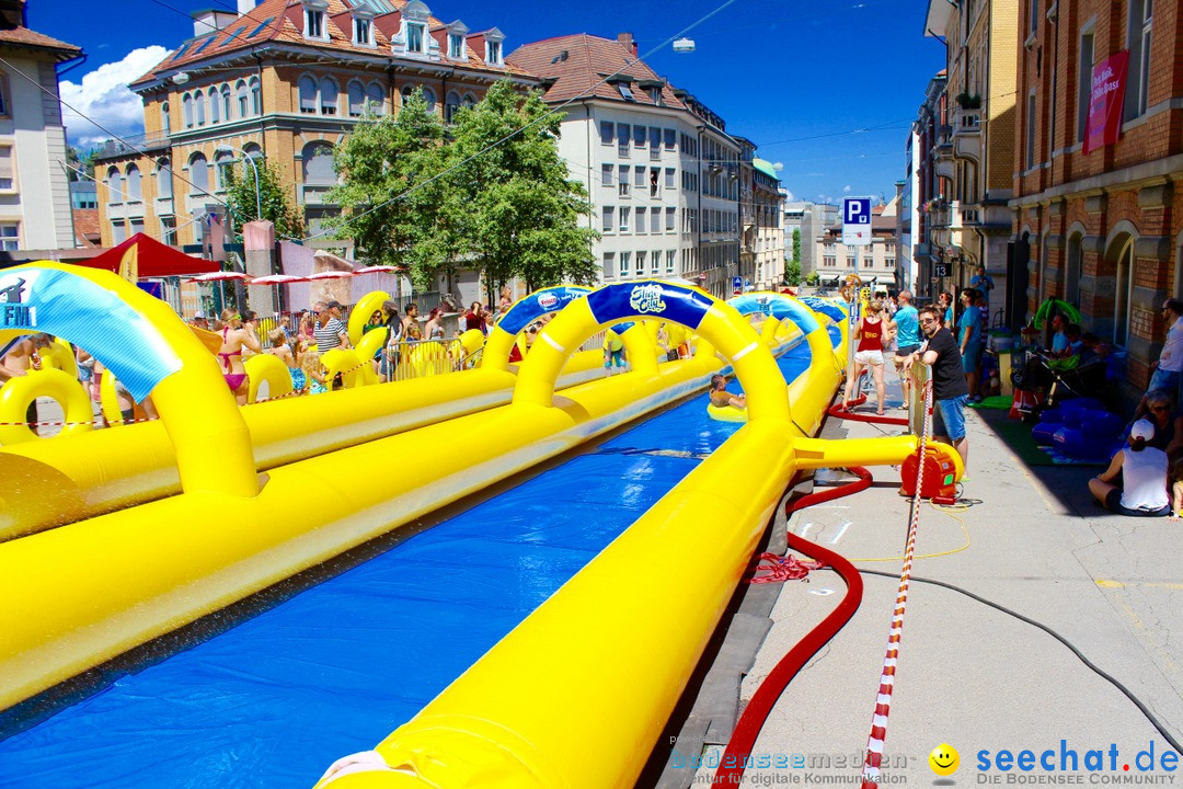 Slide my City - Wasserrutsche: St. Gallen in der Schweiz, 30.07.2016