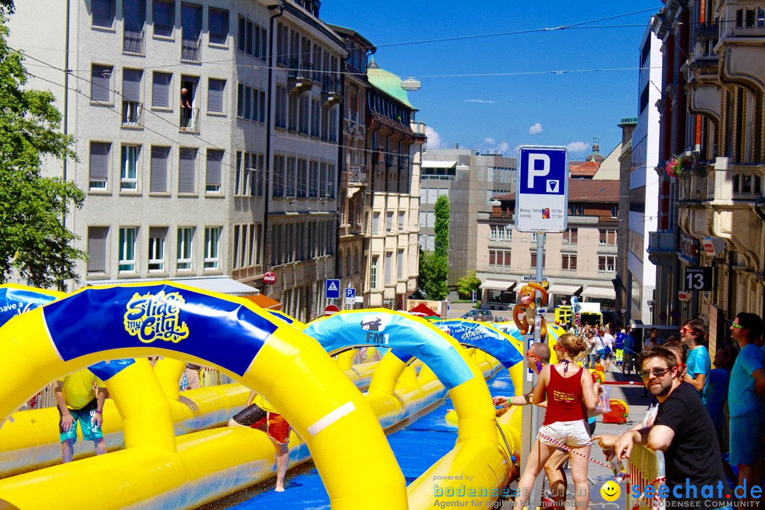 Slide my City - Wasserrutsche: St. Gallen in der Schweiz, 30.07.2016