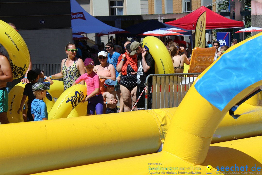 Slide my City - Wasserrutsche: St. Gallen in der Schweiz, 30.07.2016