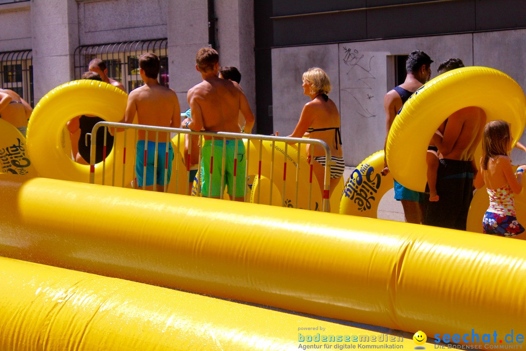 Slide my City - Wasserrutsche: St. Gallen in der Schweiz, 30.07.2016