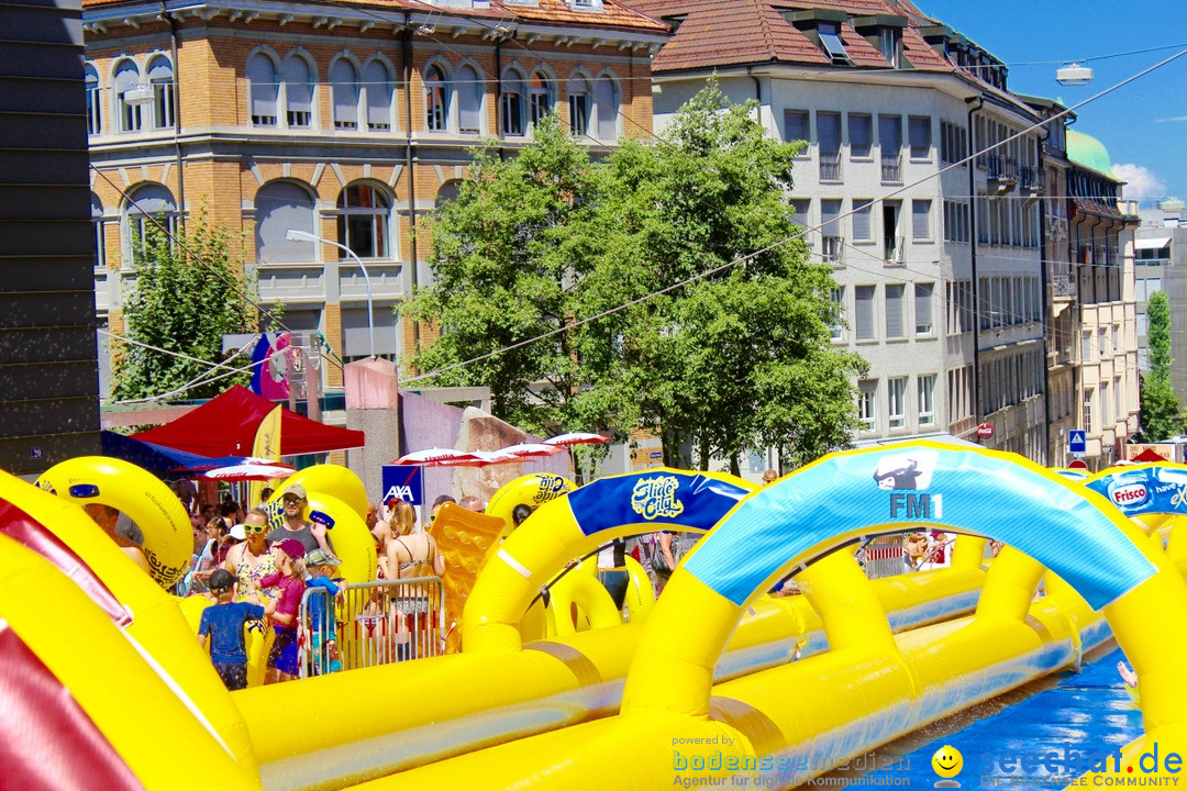 Slide my City - Wasserrutsche: St. Gallen in der Schweiz, 30.07.2016