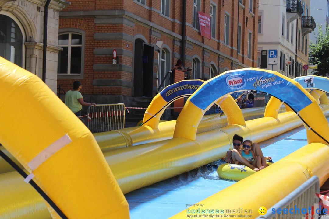 Slide my City - Wasserrutsche: St. Gallen in der Schweiz, 30.07.2016