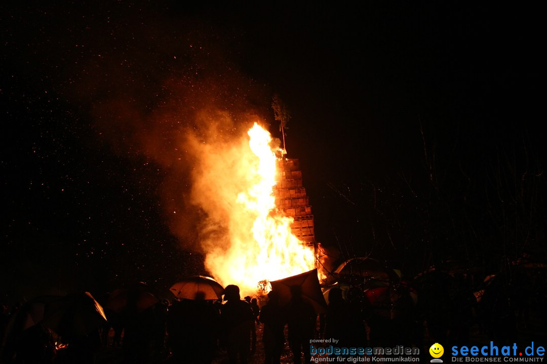 Funkenfeuer in Ittendorf bei Markdorf am Bodensee, 05.03.2017