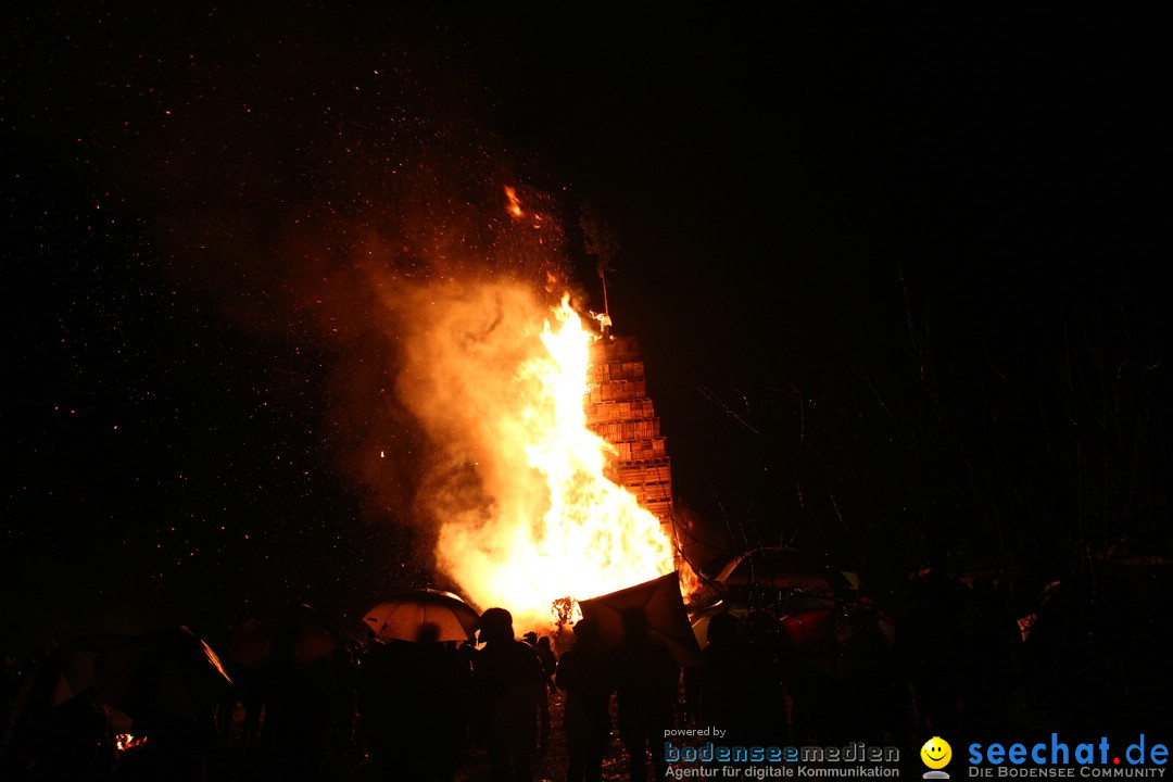 Funkenfeuer in Ittendorf bei Markdorf am Bodensee, 05.03.2017