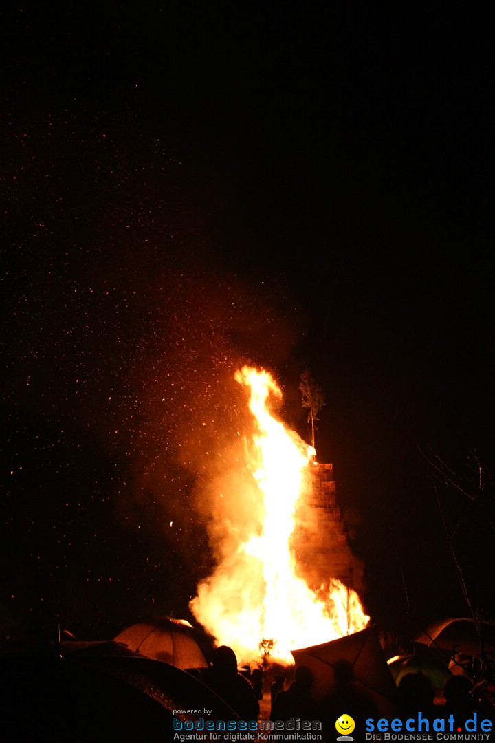 Funkenfeuer in Ittendorf bei Markdorf am Bodensee, 05.03.2017