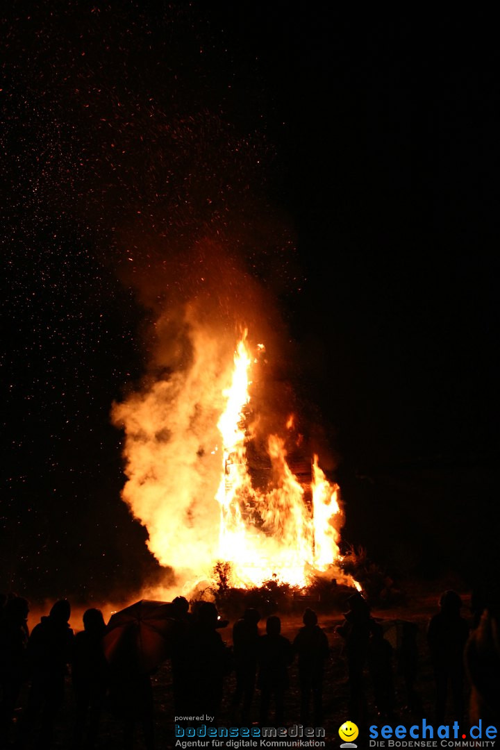 Funkenfeuer in Ittendorf bei Markdorf am Bodensee, 05.03.2017