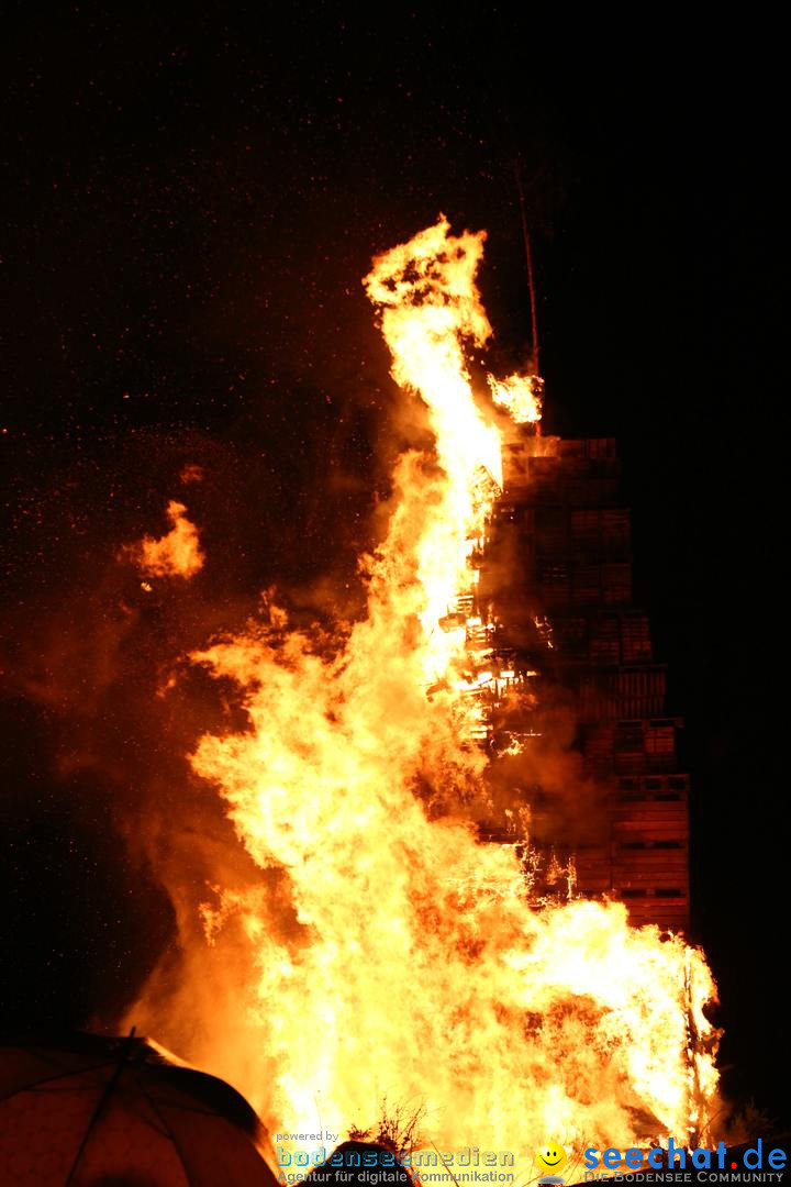 Funkenfeuer in Ittendorf bei Markdorf am Bodensee, 05.03.2017