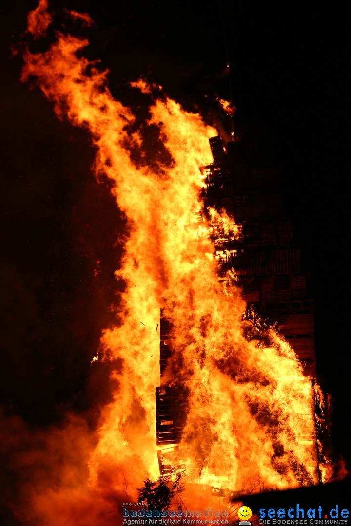 Funkenfeuer in Ittendorf bei Markdorf am Bodensee, 05.03.2017