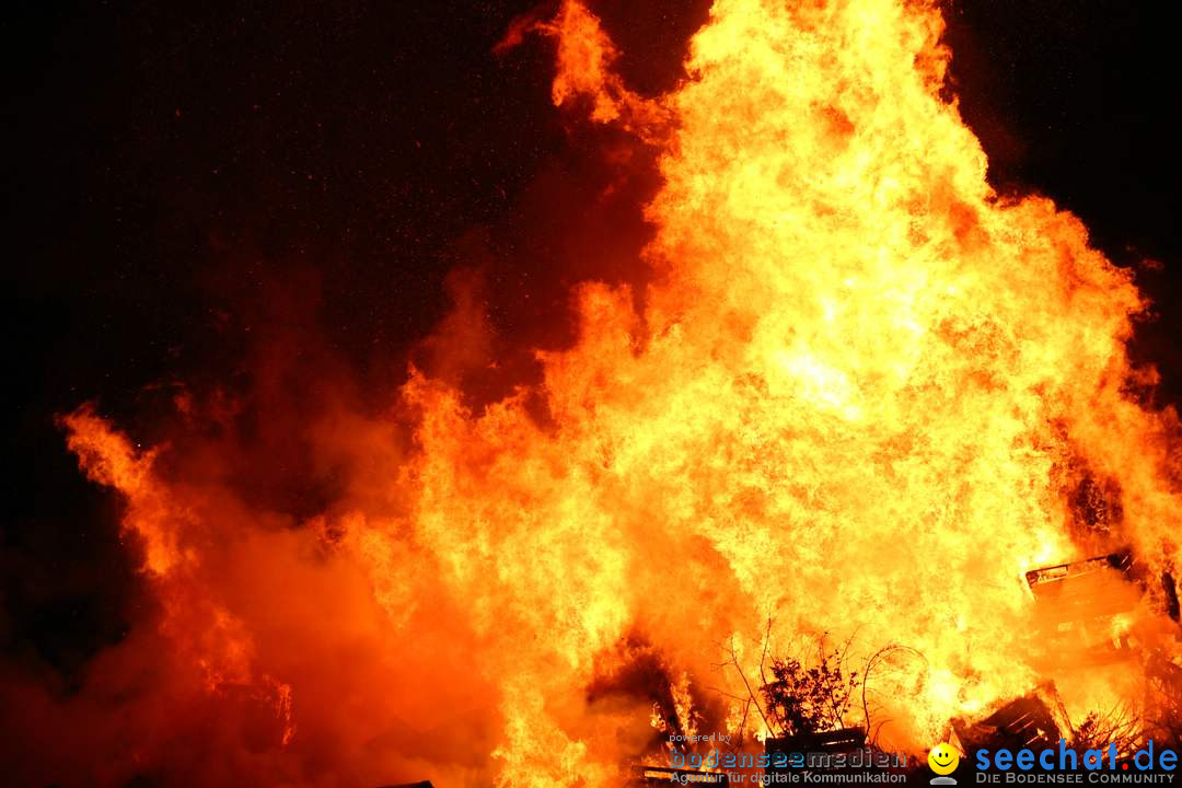 Funkenfeuer in Ittendorf bei Markdorf am Bodensee, 05.03.2017