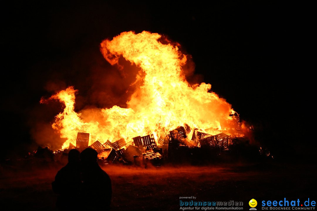 Funkenfeuer in Ittendorf bei Markdorf am Bodensee, 05.03.2017