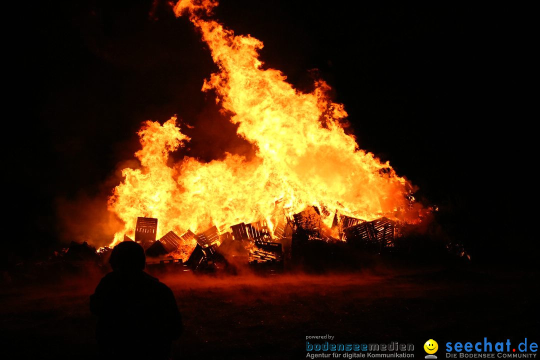 Funkenfeuer in Ittendorf bei Markdorf am Bodensee, 05.03.2017