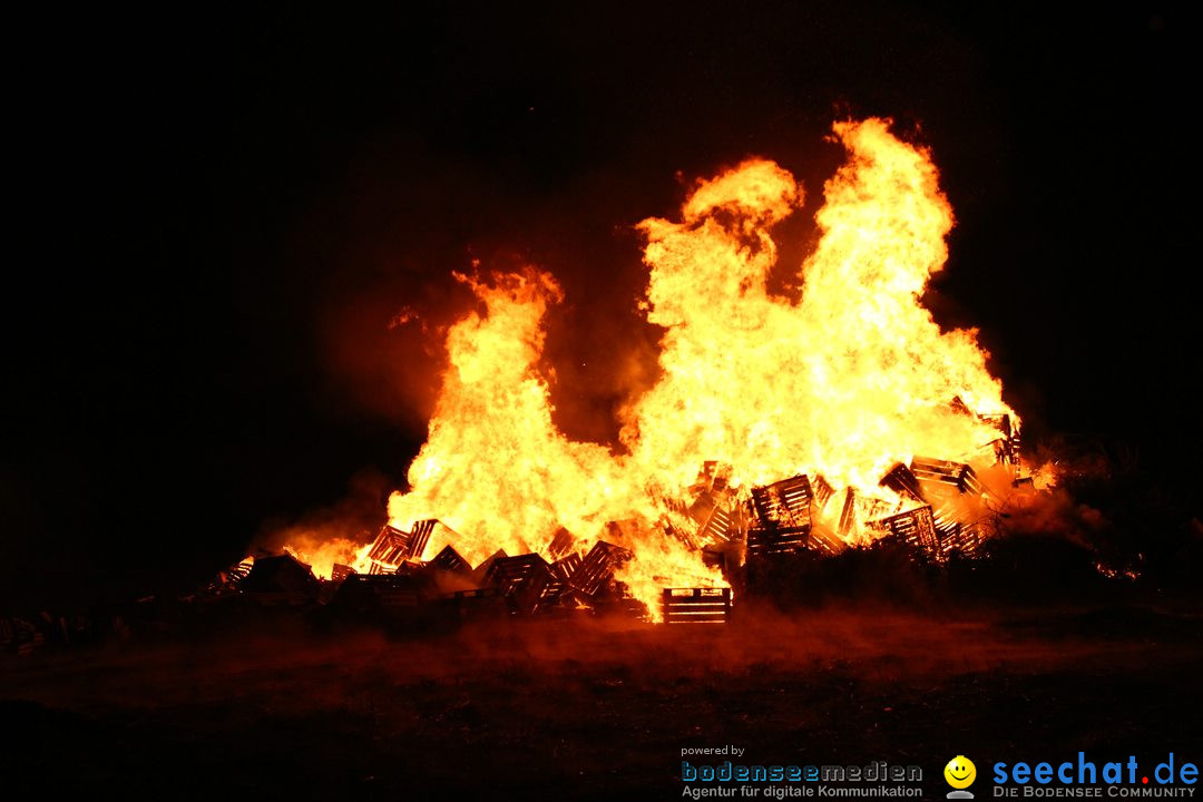 Funkenfeuer in Ittendorf bei Markdorf am Bodensee, 05.03.2017