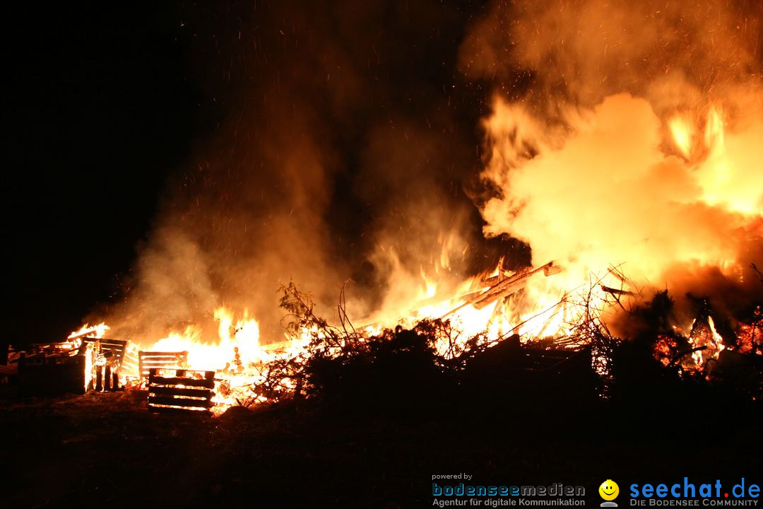 Funkenfeuer in Ittendorf bei Markdorf am Bodensee, 05.03.2017