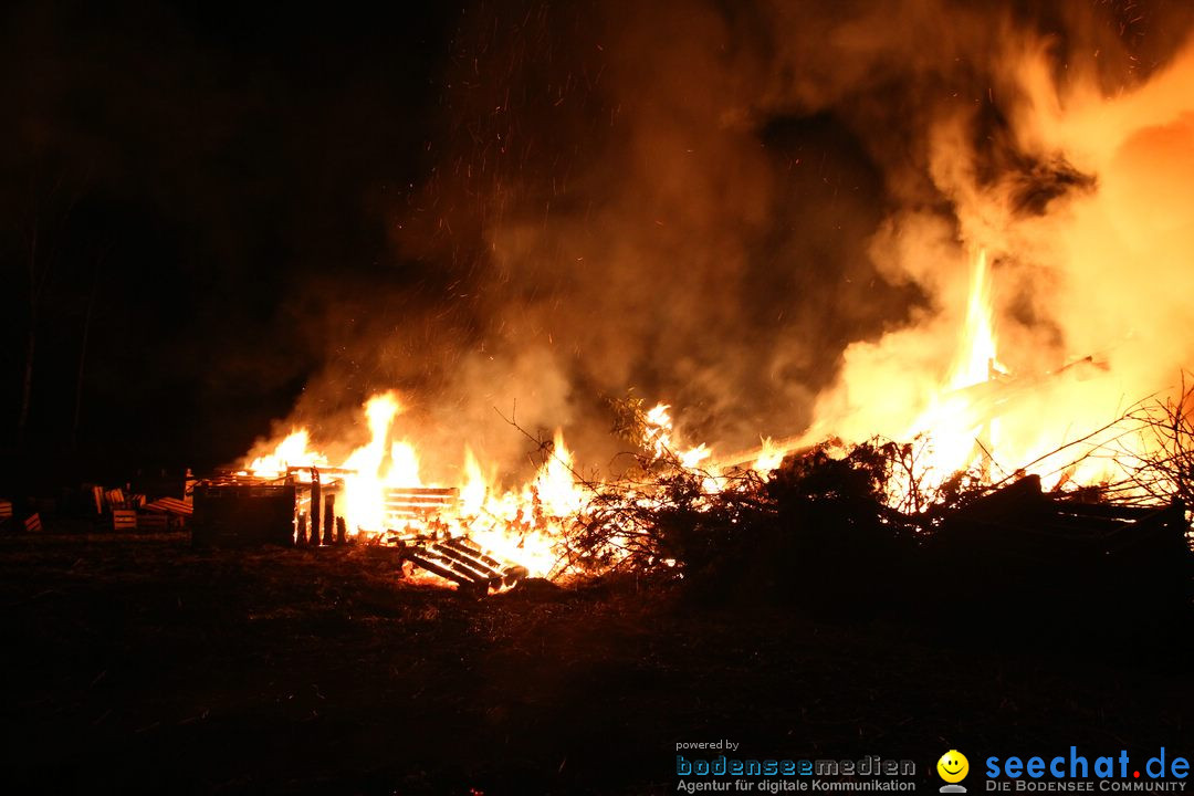 Funkenfeuer in Ittendorf bei Markdorf am Bodensee, 05.03.2017