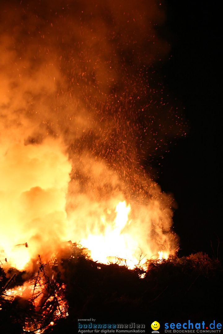 Funkenfeuer in Ittendorf bei Markdorf am Bodensee, 05.03.2017