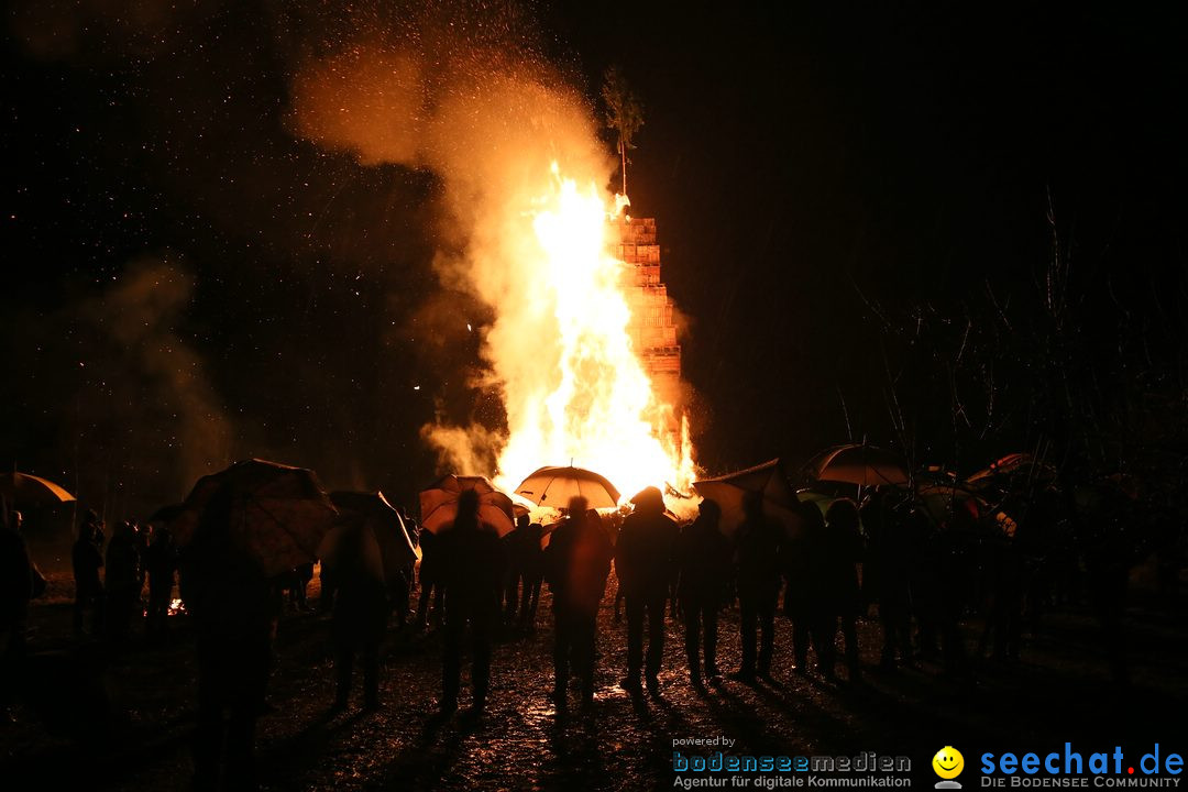 Funkenfeuer in Ittendorf bei Markdorf am Bodensee, 05.03.2017