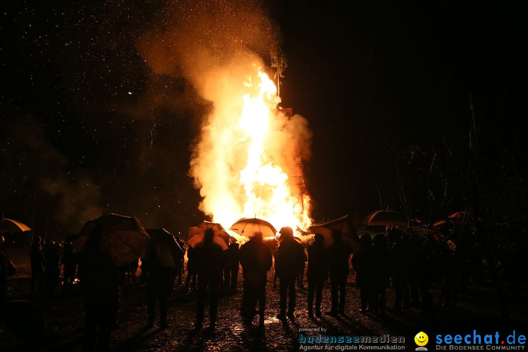 Funkenfeuer in Ittendorf bei Markdorf am Bodensee, 05.03.2017