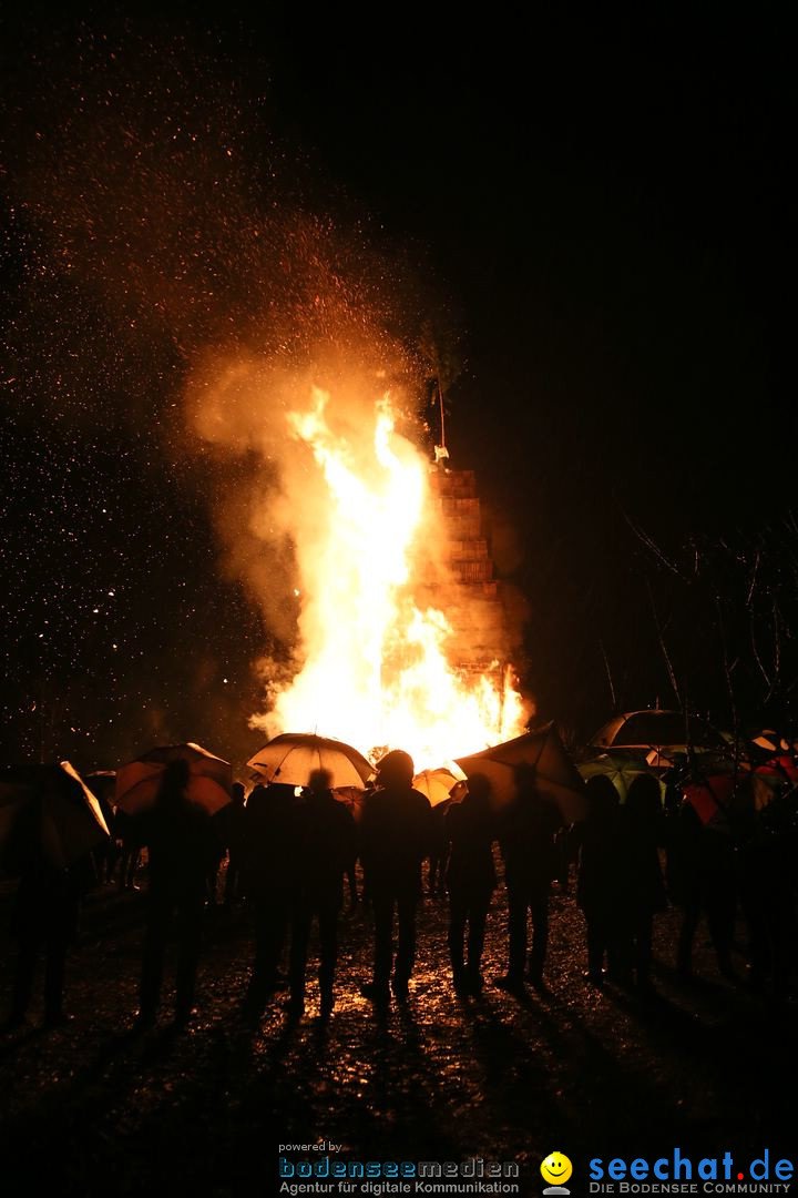 Funkenfeuer in Ittendorf bei Markdorf am Bodensee, 05.03.2017