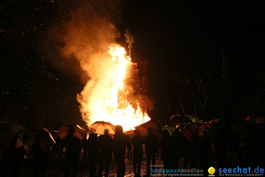 Funkenfeuer in Ittendorf bei Markdorf am Bodensee, 05.03.2017