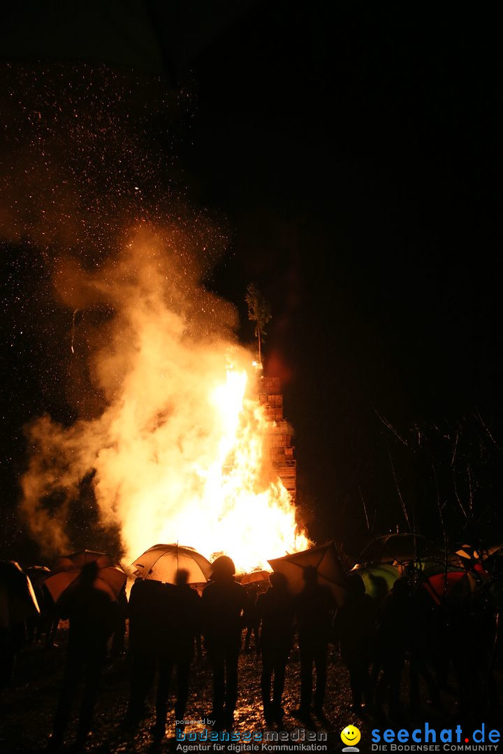 Funkenfeuer in Ittendorf bei Markdorf am Bodensee, 05.03.2017