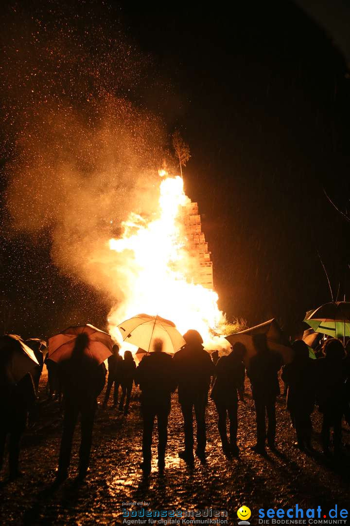 Funkenfeuer in Ittendorf bei Markdorf am Bodensee, 05.03.2017