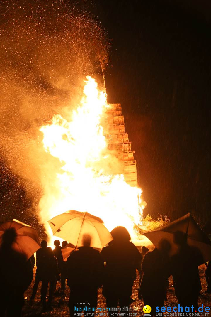 Funkenfeuer in Ittendorf bei Markdorf am Bodensee, 05.03.2017