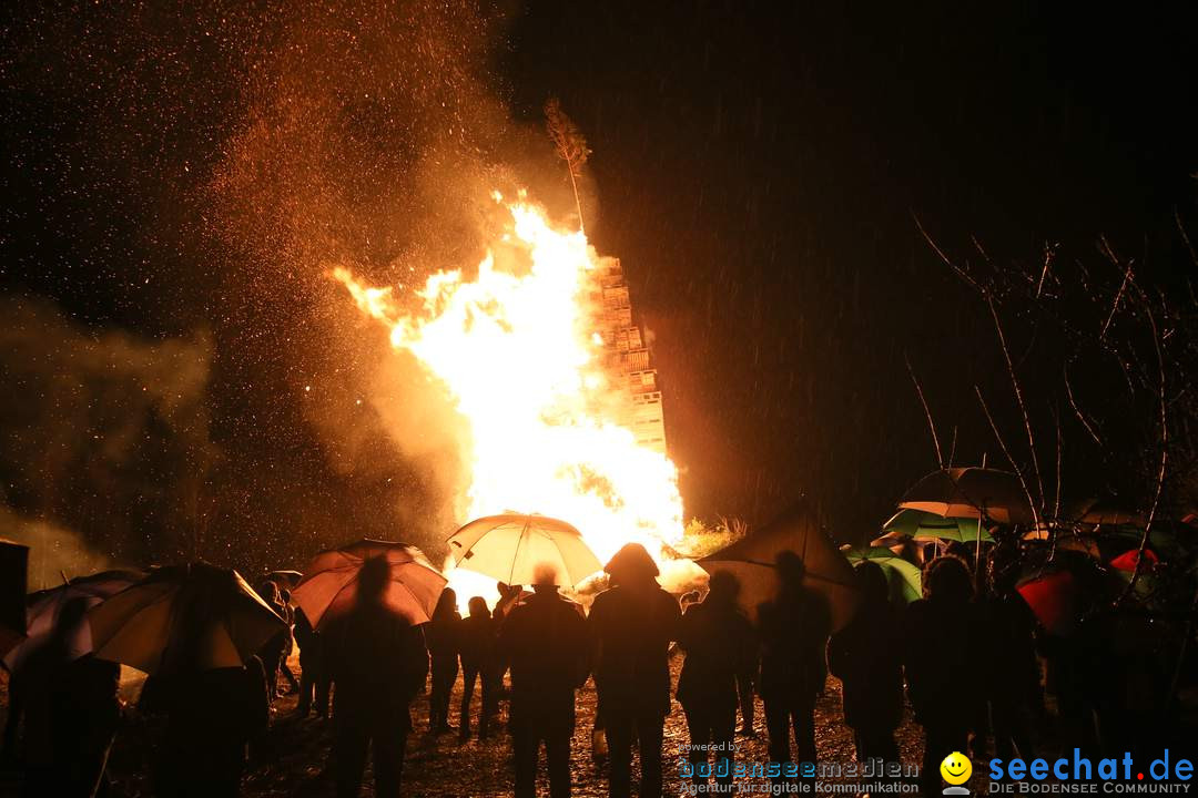 Funkenfeuer in Ittendorf bei Markdorf am Bodensee, 05.03.2017