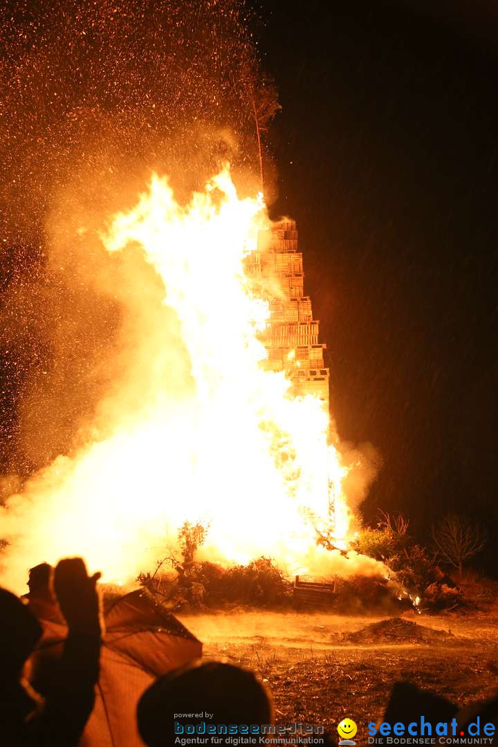 Funkenfeuer in Ittendorf bei Markdorf am Bodensee, 05.03.2017