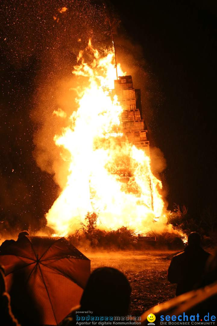 Funkenfeuer in Ittendorf bei Markdorf am Bodensee, 05.03.2017