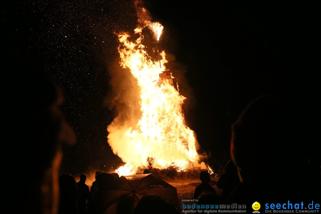 Funkenfeuer in Ittendorf bei Markdorf am Bodensee, 05.03.2017