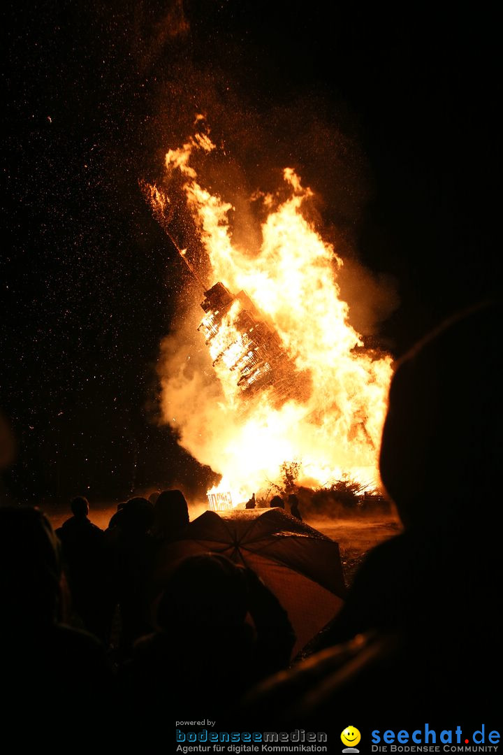 Funkenfeuer in Ittendorf bei Markdorf am Bodensee, 05.03.2017