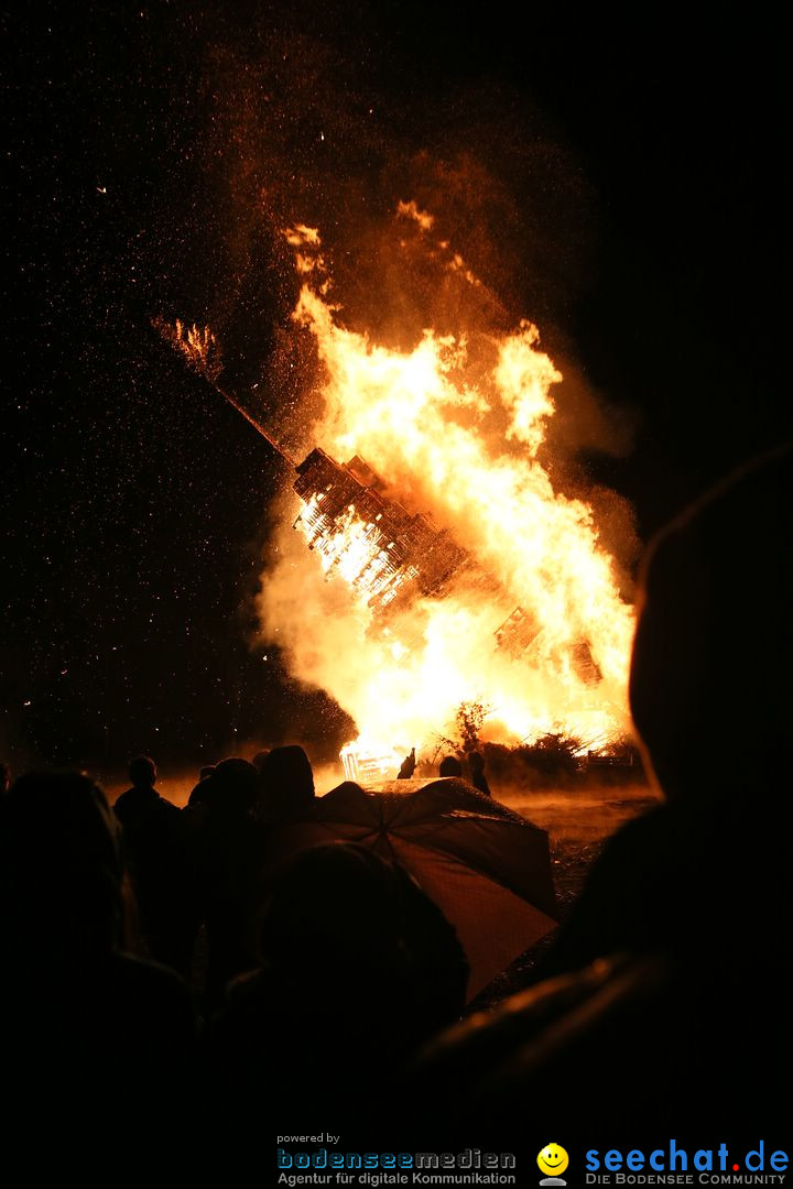 Funkenfeuer in Ittendorf bei Markdorf am Bodensee, 05.03.2017