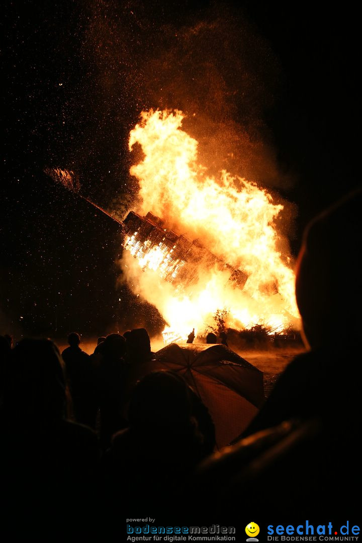 Funkenfeuer in Ittendorf bei Markdorf am Bodensee, 05.03.2017