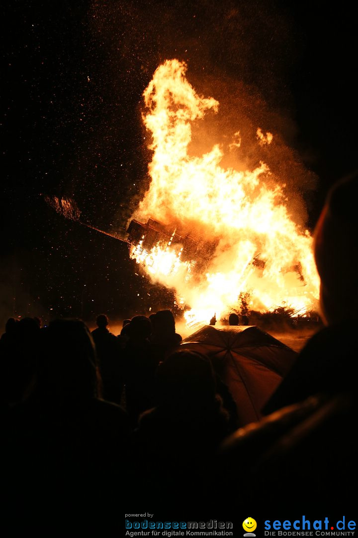 Funkenfeuer in Ittendorf bei Markdorf am Bodensee, 05.03.2017