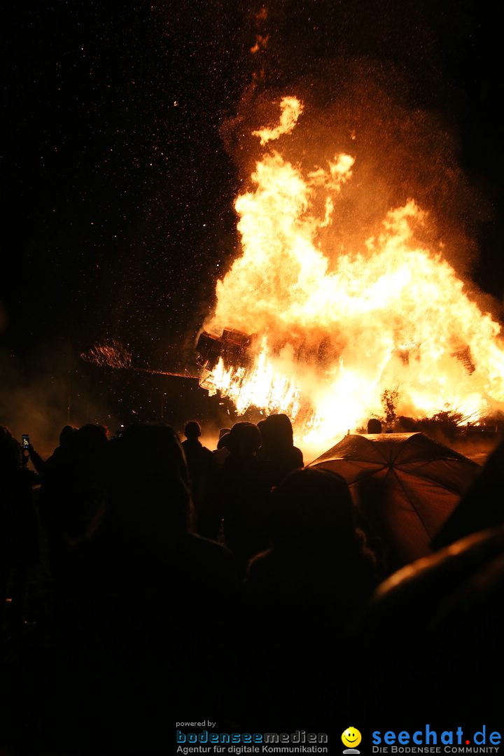 Funkenfeuer in Ittendorf bei Markdorf am Bodensee, 05.03.2017