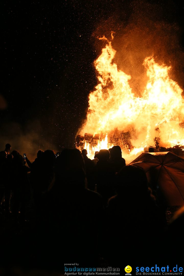 Funkenfeuer in Ittendorf bei Markdorf am Bodensee, 05.03.2017