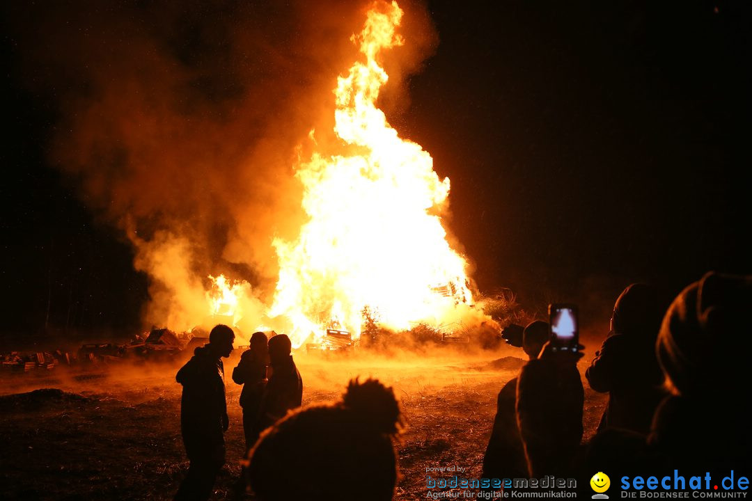 Funkenfeuer in Ittendorf bei Markdorf am Bodensee, 05.03.2017