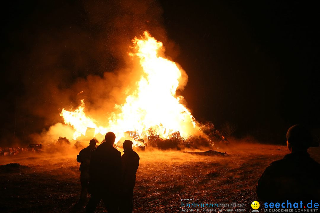 Funkenfeuer in Ittendorf bei Markdorf am Bodensee, 05.03.2017