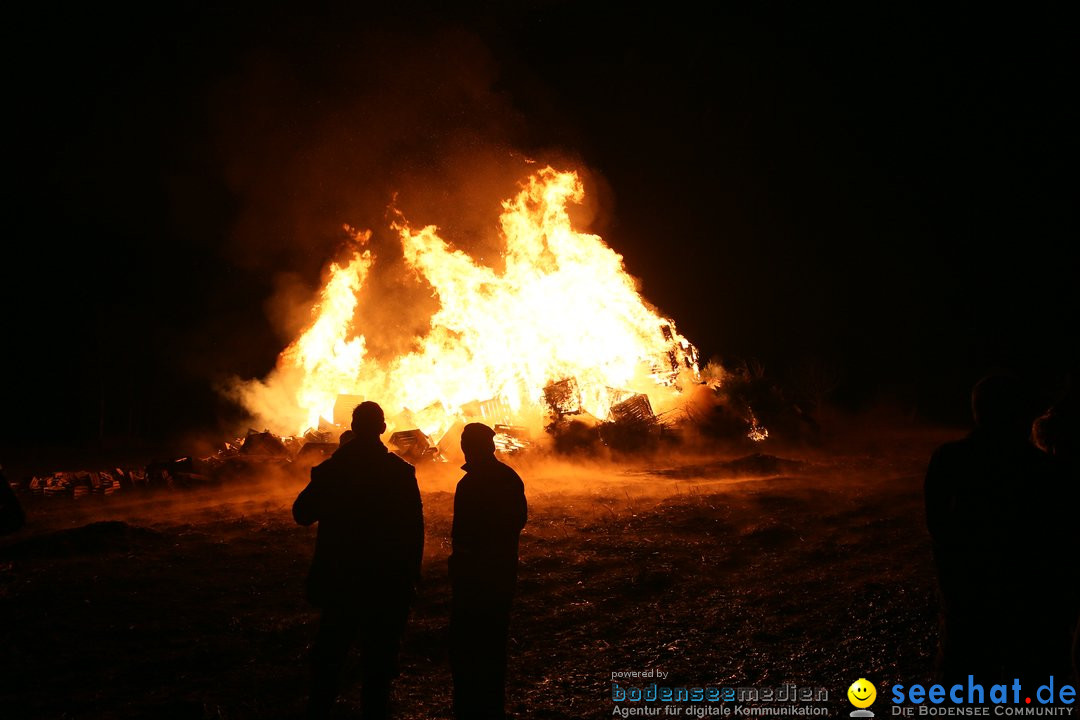 Funkenfeuer in Ittendorf bei Markdorf am Bodensee, 05.03.2017